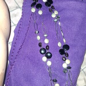 Elegant Black and White Beaded Necklace